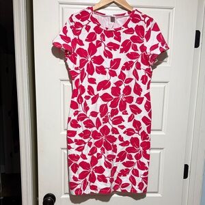 Old Navy pink plumeria Leaf Pattern Mini Dress